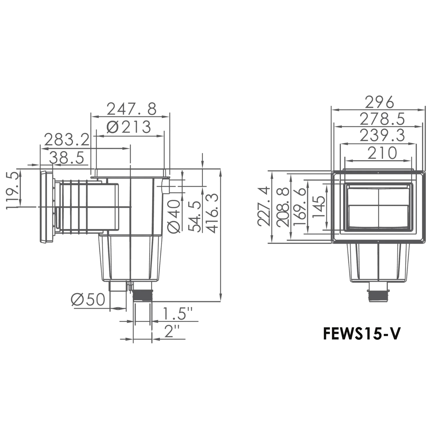 15L Standard Wall Skimmer